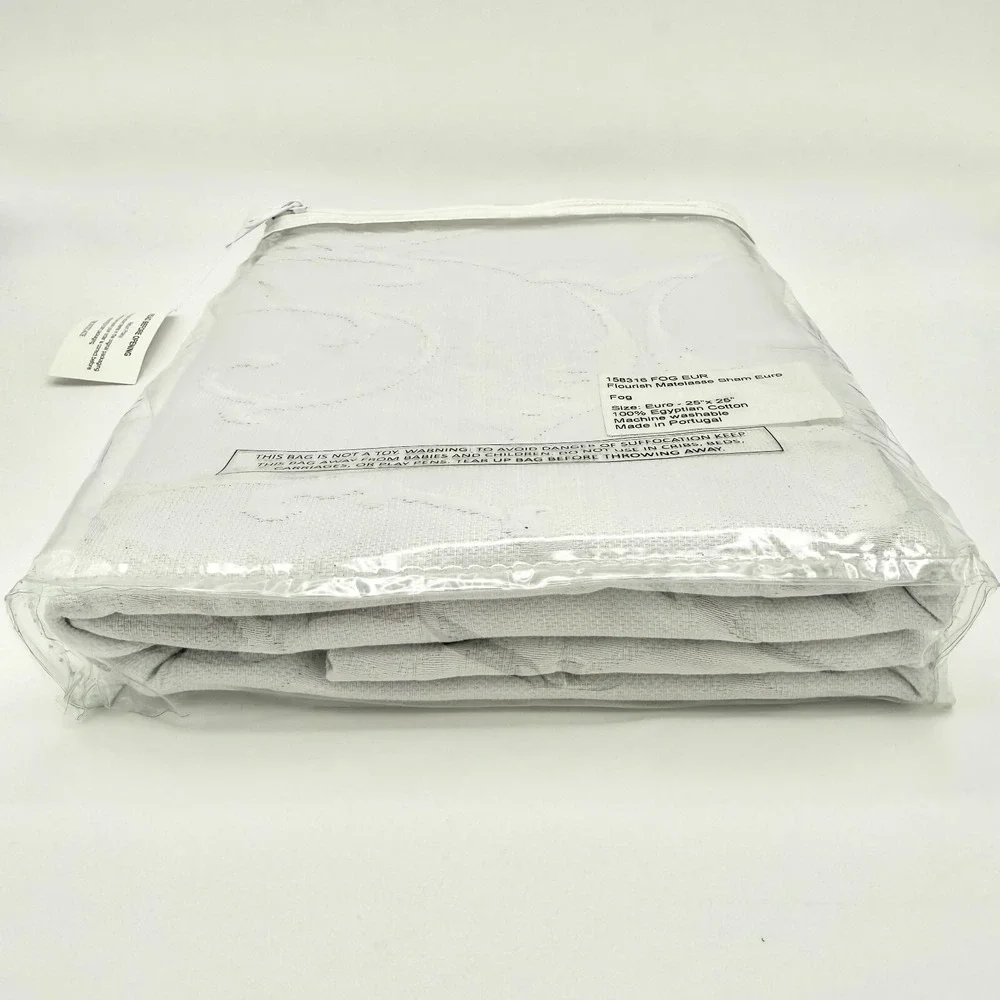 *New Frontgate Flourish Euro Sham Fog Grey 25